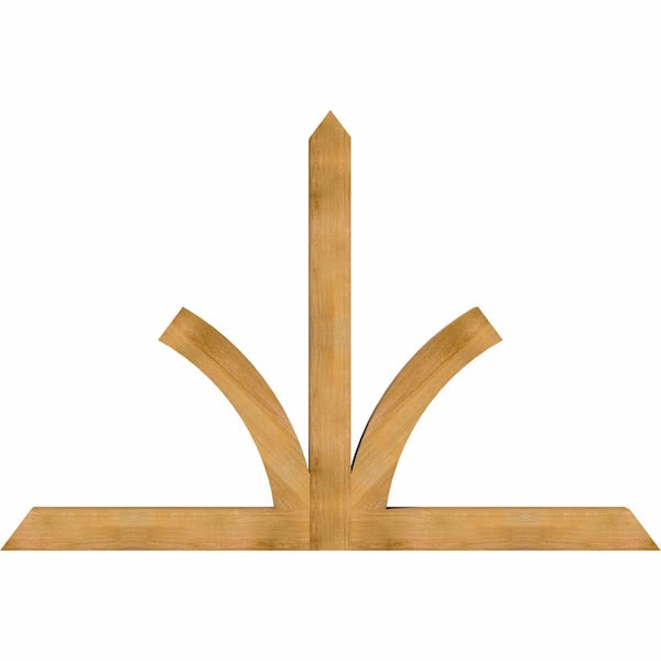 Ekena Millwork Richland Rough Sawn Timber Gable Bracket, Western Red Cedar, 96"W x 64"H x 6"D x 6"F, 16/12 Pitch GBW096X64X0606RIC00RWR - main